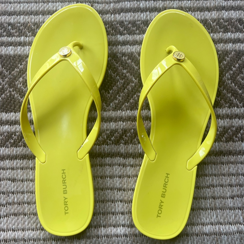 Tory Burch Yellow Sandals with Glossy Straps